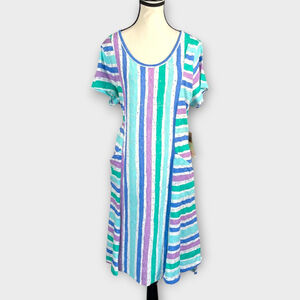 Escape by Habitat Shift Dress LARGE Marina 100% Cotton Travel Beach Resort NEW